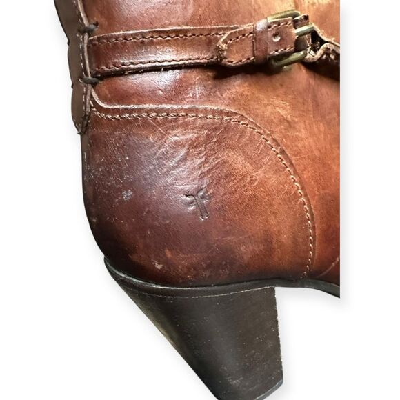 FRYE Women’s Brown Leather Jenny Short Ankle Boots Size 11B - Picture 7 of 9